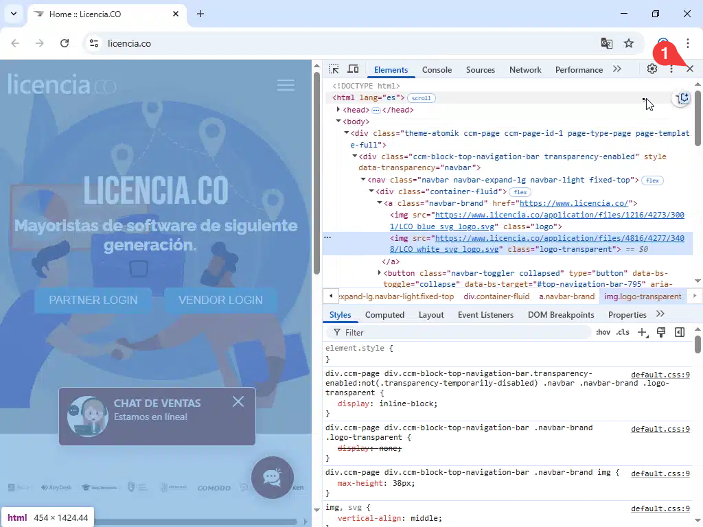 Finalmente, cierra la herramienta de desarrollador.