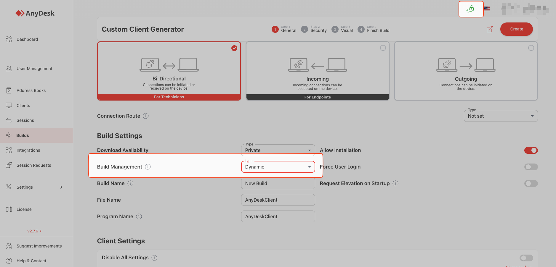 Generar cliente dinámico